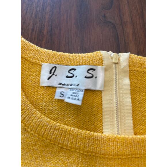 J.S.S knit wear jacket 2 pcs suit Sm yellow black cream button detail classic - Picture 12 of 16